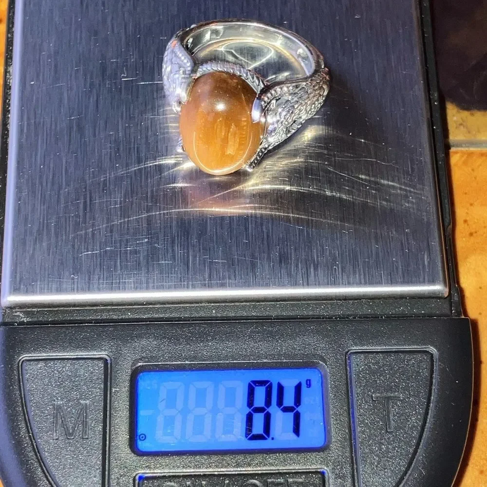 Natural Tiger’s Eye Eagle Ring Size 8
